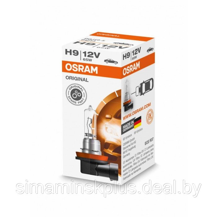 Лампа автомобильная Osram, H9, 12 В, 65 Вт, 64213 - фото 1 - id-p172409056