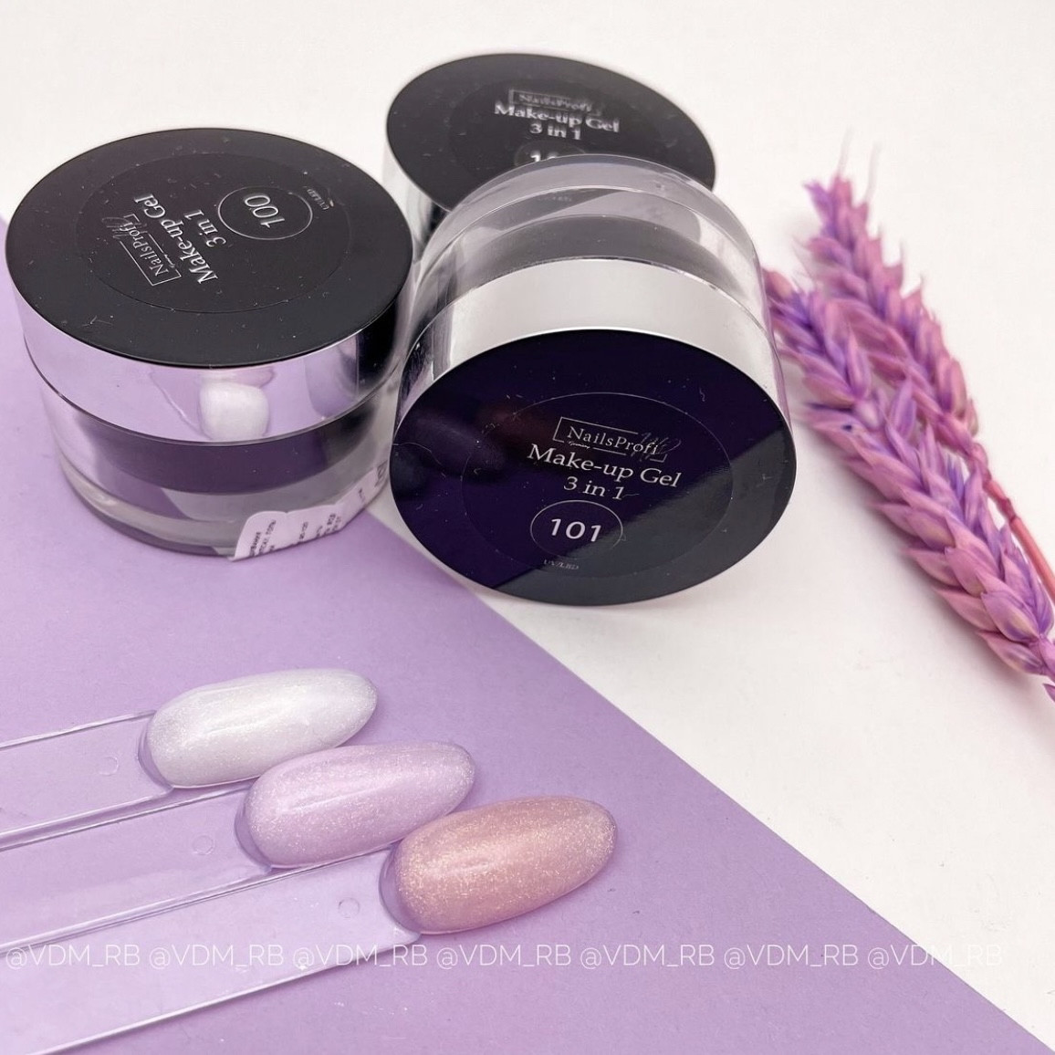 Make-Up Gel 3in1 №100,101,102 с добавлением глиттера