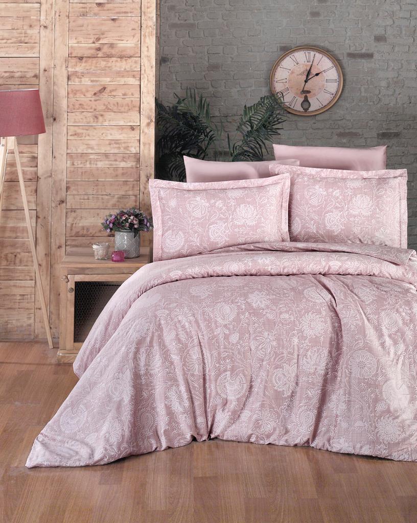 Комплект белья из сатина DeLux DO&CO евро LIENZ (пудра) арт. 10858