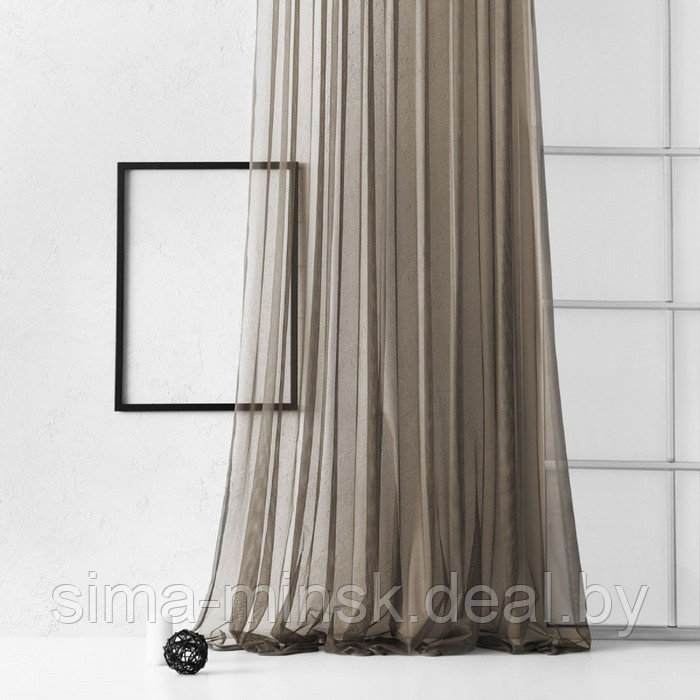 Портьера «Грик», размер 500 х 270 см, цвет коричневый - фото 1 - id-p172453215