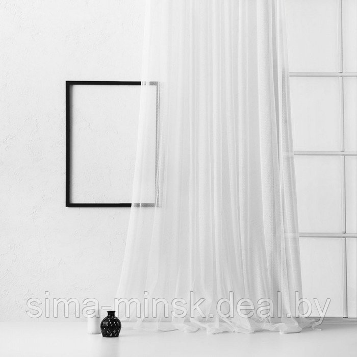 Портьера «Стори», размер 300 х 270 см, цвет белый - фото 1 - id-p172451182