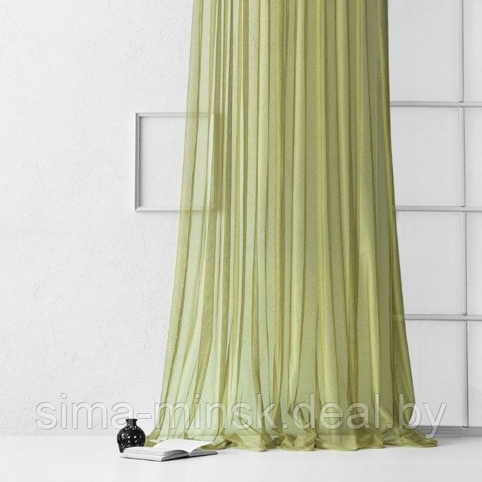 Портьера «Грик», размер 300 х 270 см, цвет зелёный - фото 1 - id-p172451213