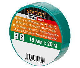 Изолента ПВХ 18ммх20м зеленая STARTUL PROFI (ST9046-4)