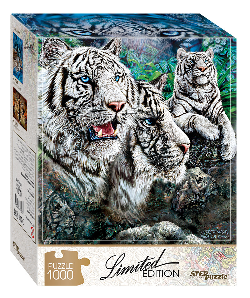 Пазл Step puzzle 1000 деталей: Найди 13 тигров (79808) - фото 1 - id-p172453363