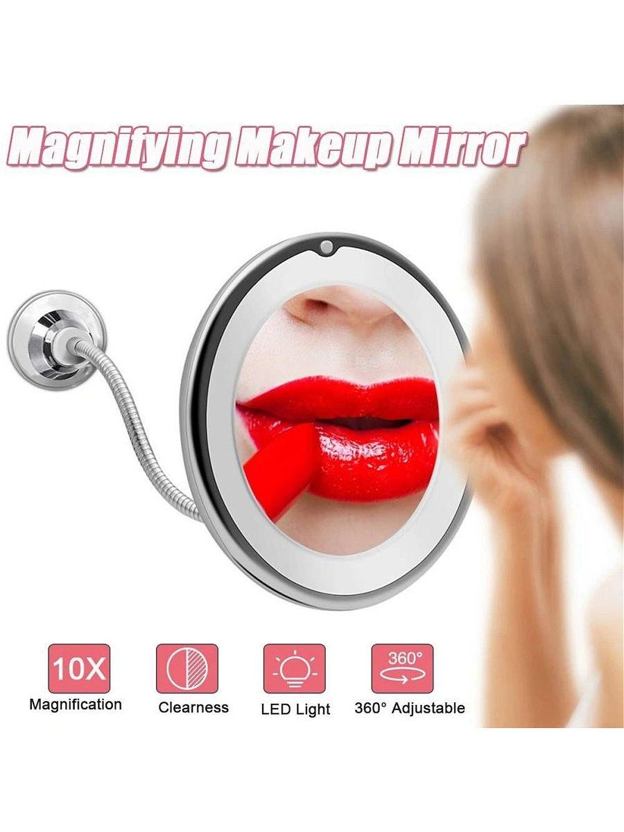 Косметическое зеркало для макияжа с подсветкой JG-788, 10х увеличение - фото 8 - id-p172453957