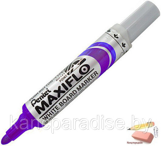 Маркер для доски Pentel Maxiflo, 1-3 мм., пулевидный, фиолетовый