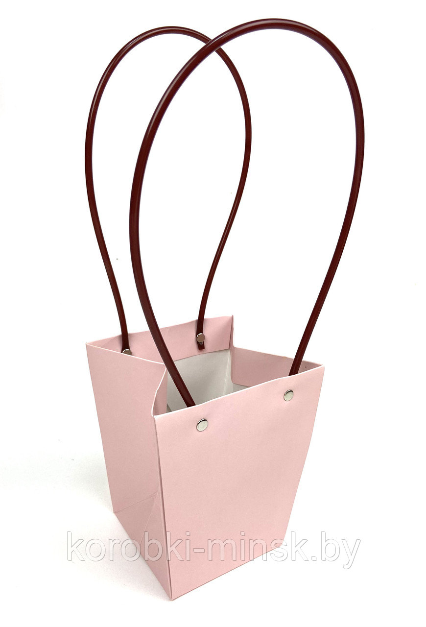 Пакет подарочный "Ваза для цветов" 10*9*6,5см влагостойкий Розовый - фото 1 - id-p172459746