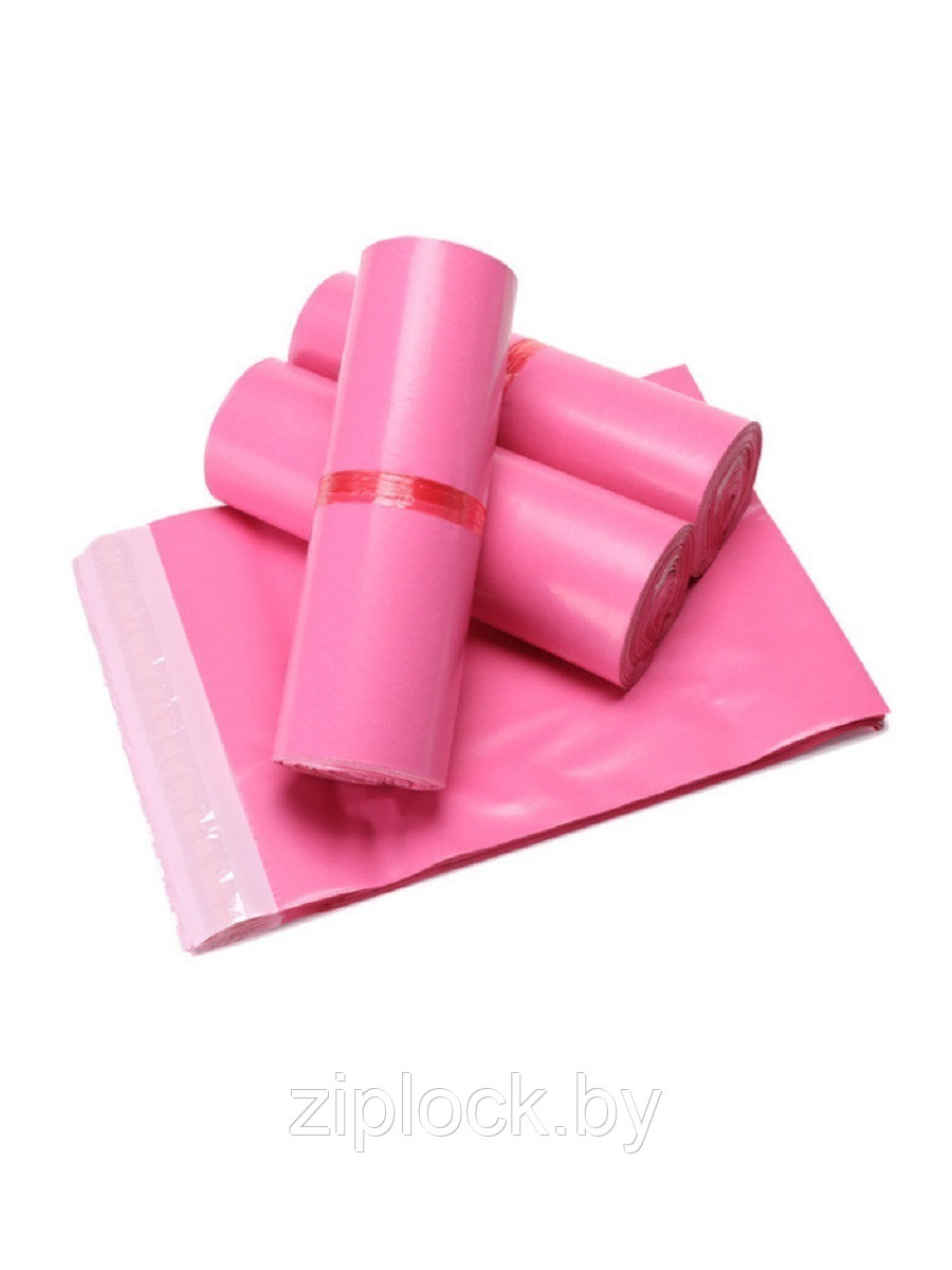 Розовый курьерский пакет с клеевым клапаном , размером 400*550 мм, упаковка 100шт, толщина 75 мкрн, фото 1