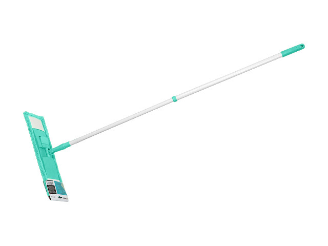 Швабра для пола с насадкой из микрофибры, бирюзовая, PERFECTO LINEA (Телескопическая рукоятка 67-120 см)