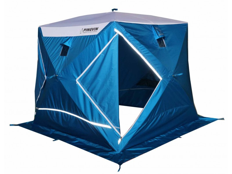 Зимняя палатка куб для рыбалки Призма Премиум STRONG (1-сл) 225*215 (бело-синий), арт 1058, фото 1