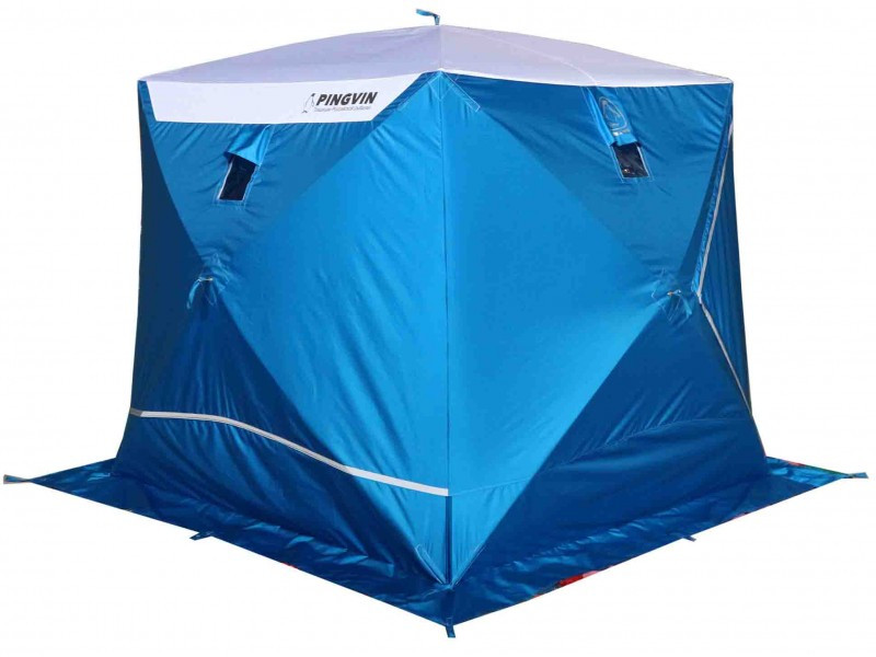 Зимняя палатка куб для рыбалки Призма Премиум STRONG (2-сл) 225*215 (бело-синий), арт 1059, фото 1