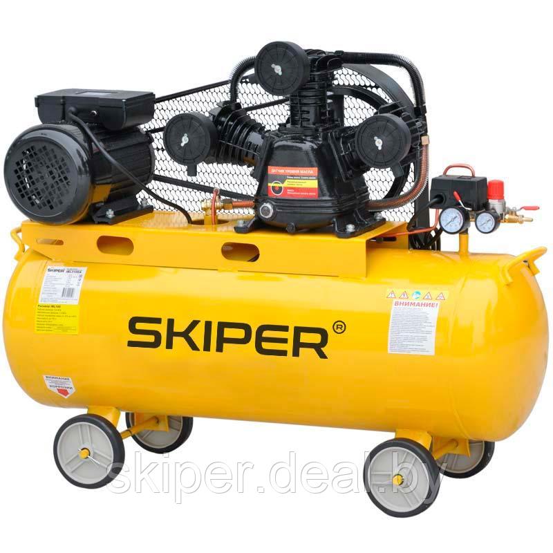 Воздушный компрессор SKIPER IBL3100A (до 600 л/мин, 8 атм, 100 л, 230 В, 3.0 кВт) - фото 1 - id-p73132269