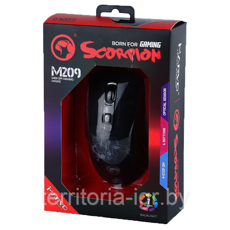 Marvo Scorpion M 209 Игровая проводная мышь с подсветкой (RGB) - фото 5 - id-p172477282