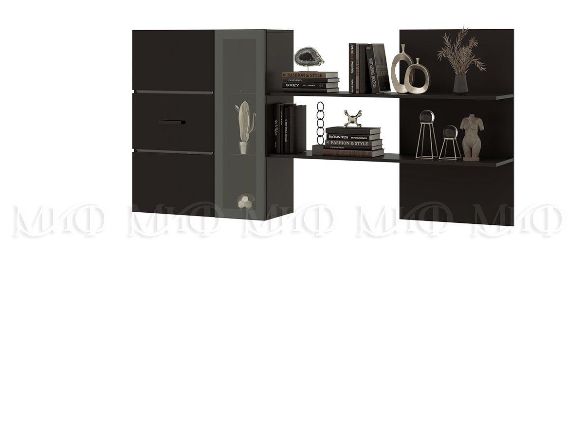 Навесной шкаф с полкой Николь (Черный глянец, Черный) фабрика Миф - фото 1 - id-p172477816