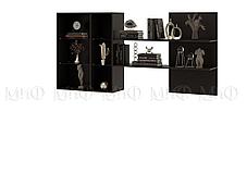 Навесной шкаф с полкой Николь (Черный глянец, Черный) фабрика Миф, фото 2