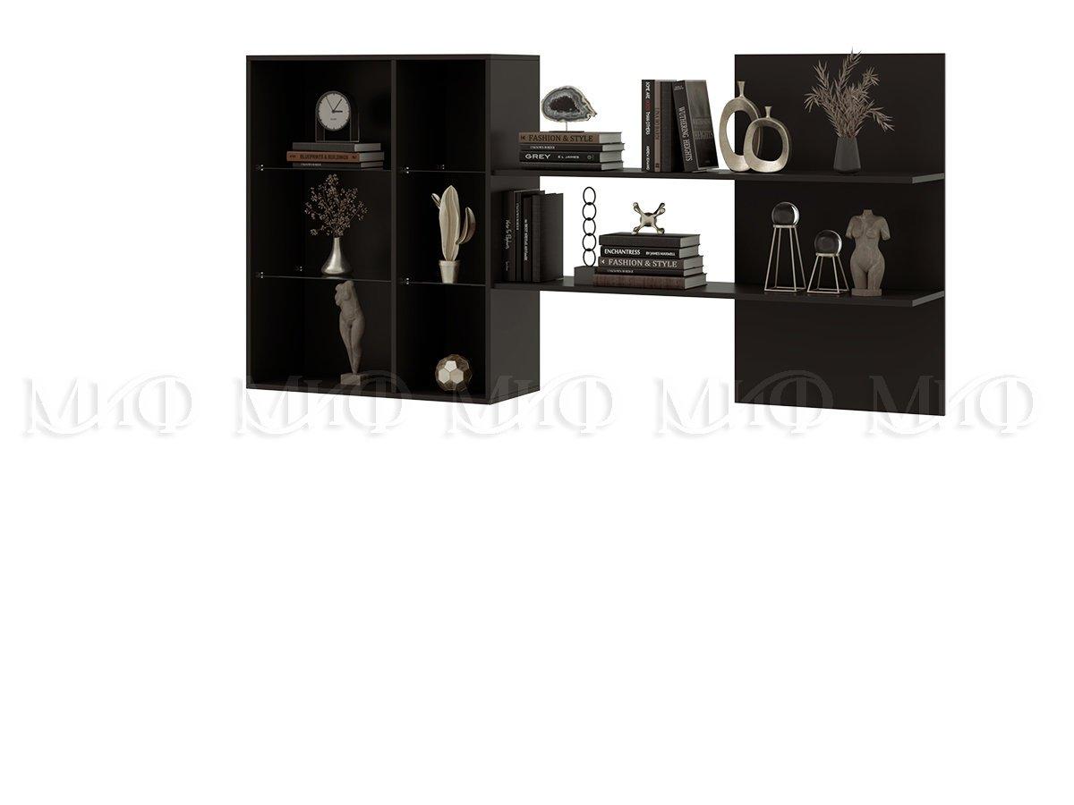 Навесной шкаф с полкой Николь (Черный глянец, Черный) фабрика Миф - фото 2 - id-p172477816