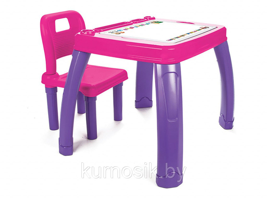 Детский стол и стул пластиковый Pilsan 03402 розовый - фото 1 - id-p172478059