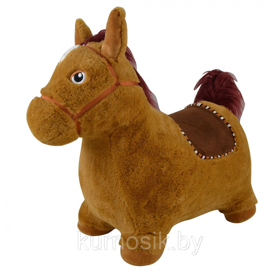 Прыгуны-животные Pituso Лошадка коричневая PVC+съемный плюшевый чехол, с насосом GS015 - фото 1 - id-p172480419