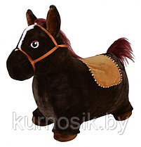 Прыгуны-животные Pituso Лошадка темно-коричневая PVC+съемный плюшевый чехол, с насосом GS015