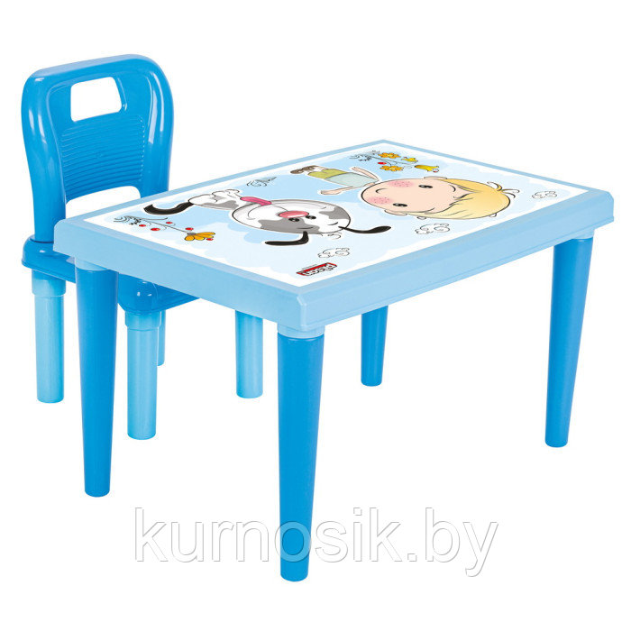 Детский набор мебели Pilsan Столик и стульчик для детей Pilsan 03516 голубой - фото 1 - id-p172482859