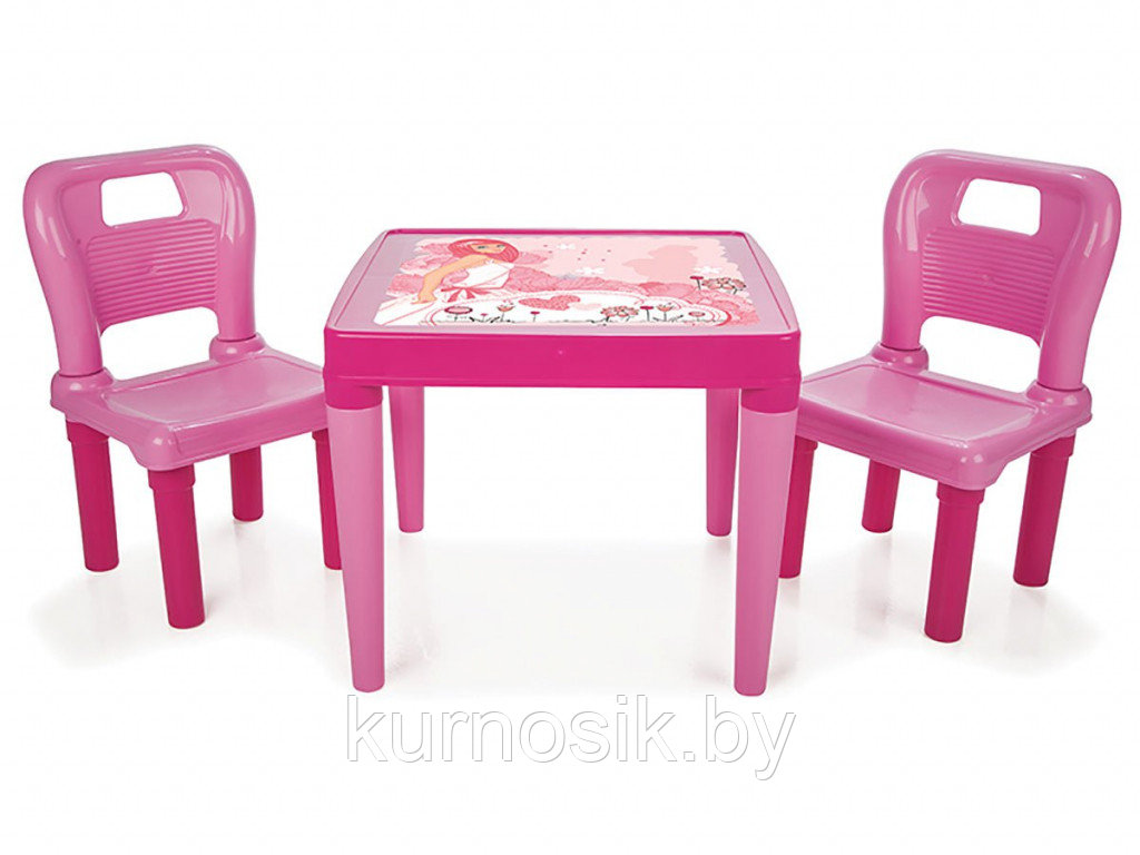 Детский набор мебели Pilsan Столик и два стульчика для детей Pilsan 03414 розовый - фото 1 - id-p172483070