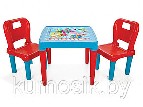 Детский набор мебели Pilsan Столик и два стульчика для детей Pilsan 03414 синий