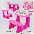 Детский набор мебели Pilsan Столик со скамейкой для детей Pilsan 03433 розовый, фото 2