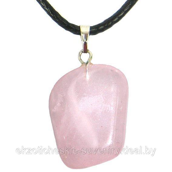 Талисман из камня на Любовь (Розовый кварц), со шнурком - фото 1 - id-p172485249