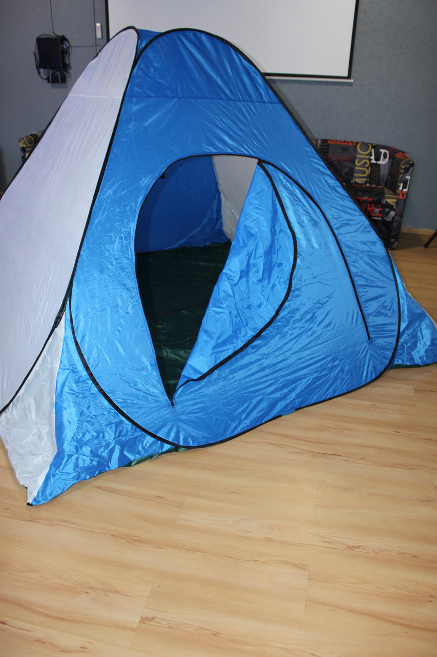 Палатка-автомат ЗИМНЯЯ (240х240х160см) бело-синяя - фото 2 - id-p172464491