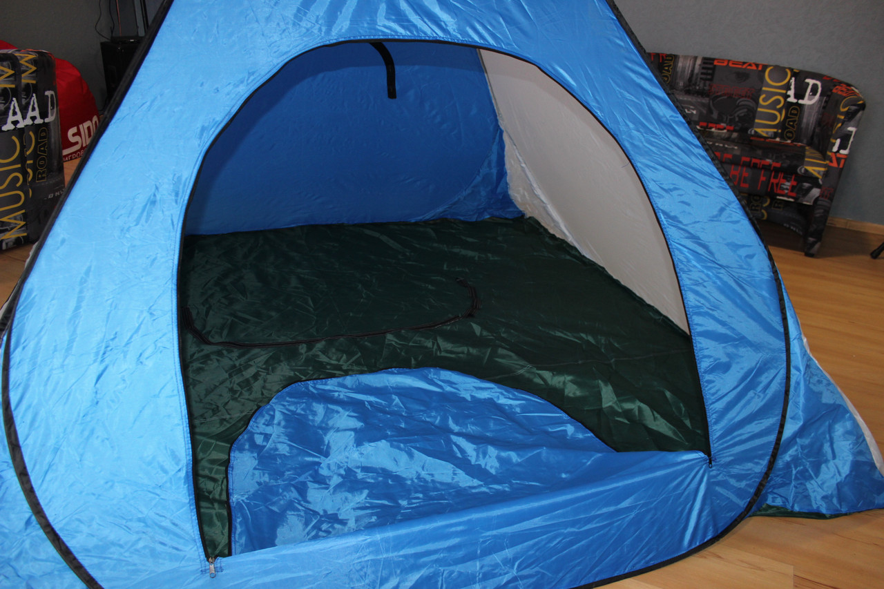 Палатка-автомат ЗИМНЯЯ (240х240х160см) бело-синяя - фото 5 - id-p172464491