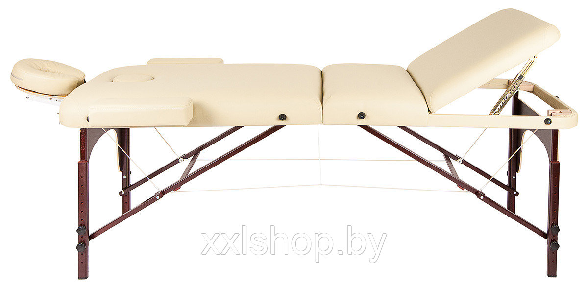 Массажный стол Atlas Sport 70 см Lux (с memory foam) складной 3-с деревянный бежевый - фото 1 - id-p172496034
