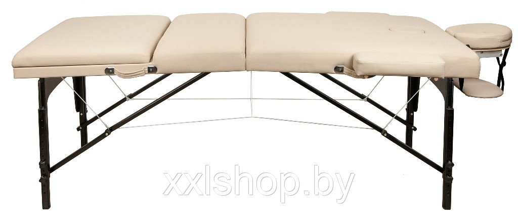 Массажный стол Atlas Sport 70 см Lux (с memory foam) складной 3-с деревянный бежевый - фото 4 - id-p172496034