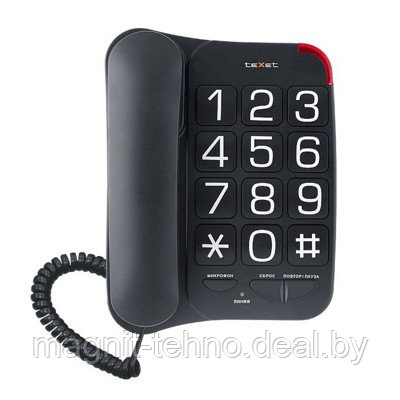 Проводной телефон Texet TX-201 черный - фото 1 - id-p172500149