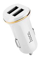 Автомобильное зарядное устройство USB HOCO Z1, 2.1A, 2 USB, белый 556048