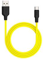 Зарядный USB дата кабель HOCO X21 Plus Type-C, 3.0A, 1м, желтый 556035