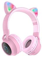 Беспроводные Bluetooth наушники - стереогарнитура HOCO W27 Cat ear, розовый 556061