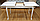 Стол обеденный раздвижной Кабриоль из массива березы 80х120 см (тон эмаль белая/патина серебро), фото 3
