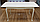 Стол обеденный раздвижной Кабриоль из массива березы 80х120 см (тон эмаль белая/патина серебро), фото 2