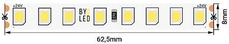Лента светодиодная Byled PRO SMD2835, 128 LED/м, 11,5 Вт/м, 24В, IP66