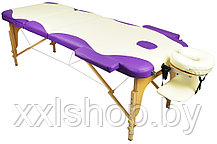 Массажный стол Atlas Sport 70 см складной 3-с деревянный кремово-фиолетовый, фото 3