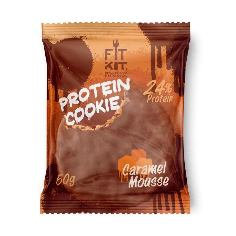 Печенье протеиновое в глазури Fit Kit Карамельный мусс, 50 г