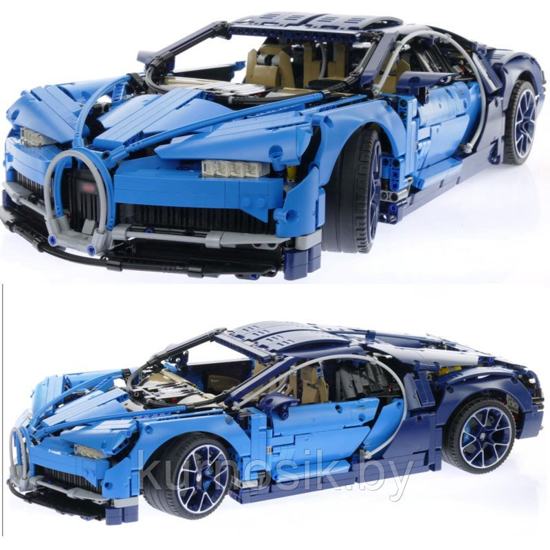 Конструктор S7802 King Technic Автомобиль Бугатти Шерон Bugatti Chiron синий, 4024 деталей - фото 7 - id-p172582508