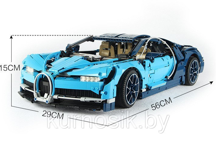 Конструктор S7802 King Technic Автомобиль Бугатти Шерон Bugatti Chiron синий, 4024 деталей - фото 8 - id-p172582508