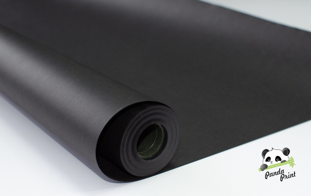 Упаковочная бумага 80 г/м2 в рулонах 20 м черная (840 мм), фото 1