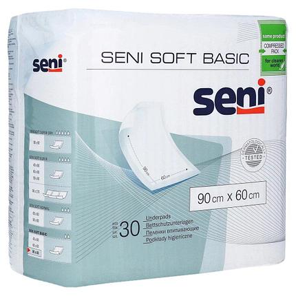 Пеленки гигиенические Seni Soft Basic  90*60 см (впитывающие), 30 шт, фото 2