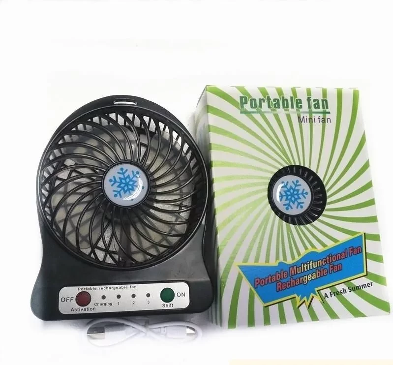 Мини вентилятор USB Fashion Mini Fan, 3 скорости обдува (заряжается от USB) Чёрный - фото 2 - id-p168488837