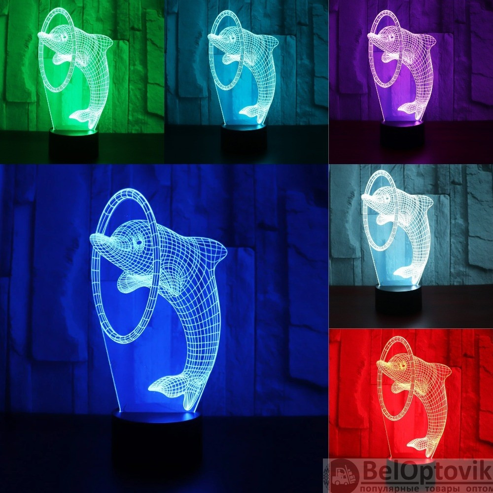 3 D Creative Desk Lamp (Настольная лампа голограмма 3Д, ночник) Лебеди - фото 10 - id-p172596251