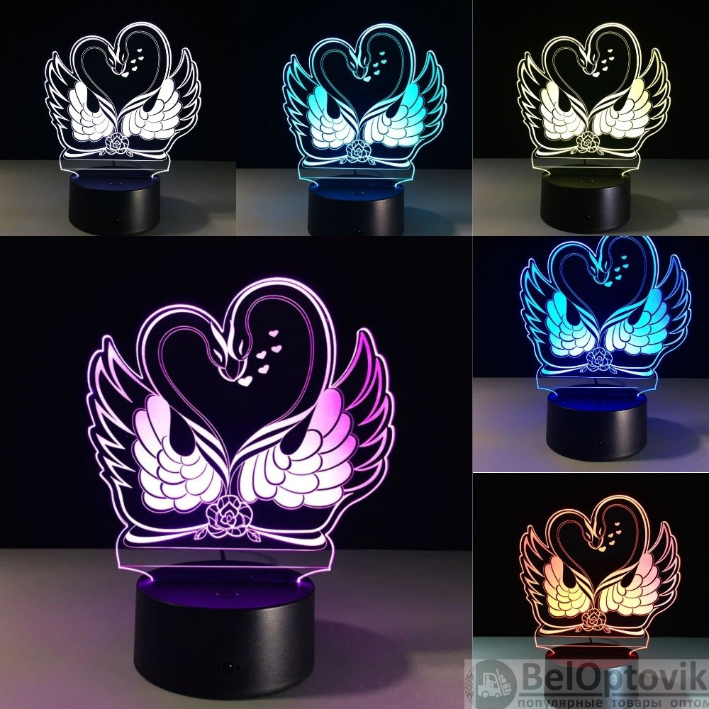 3 D Creative Desk Lamp (Настольная лампа голограмма 3Д, ночник) Панда - фото 7 - id-p172596252