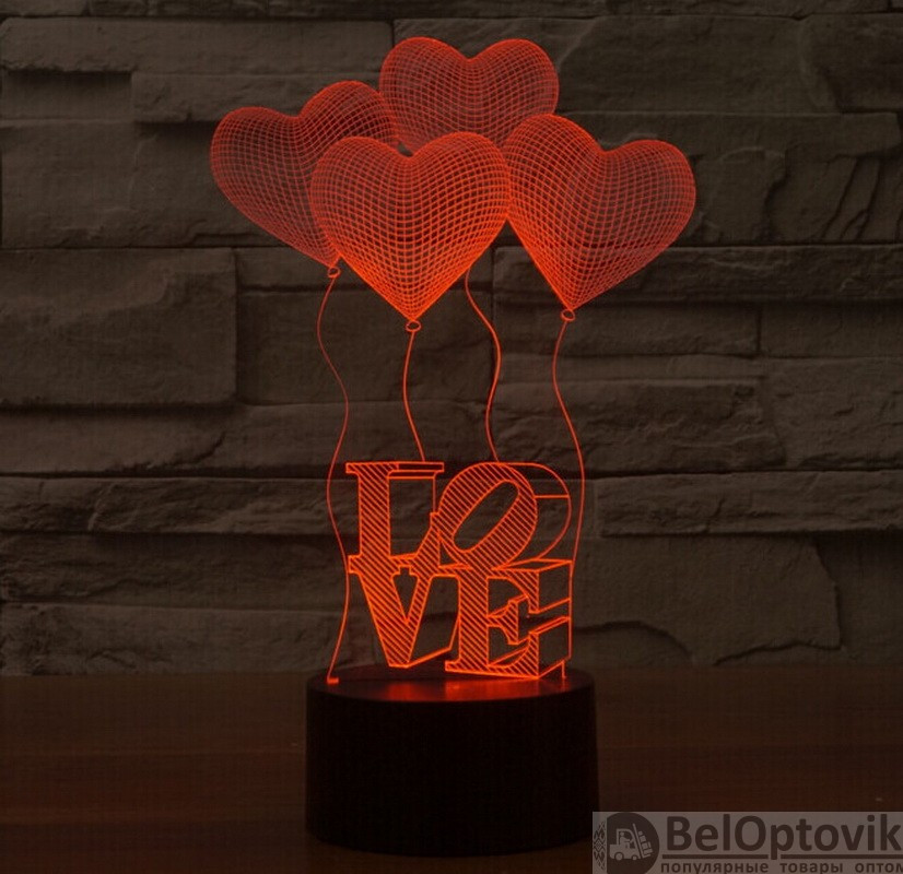 3 D Creative Desk Lamp (Настольная лампа голограмма 3Д, ночник) Панда - фото 8 - id-p172596252