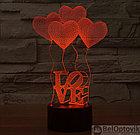 3 D Creative Desk Lamp (Настольная лампа голограмма 3Д, ночник) Merry Christmas (Санта), фото 8